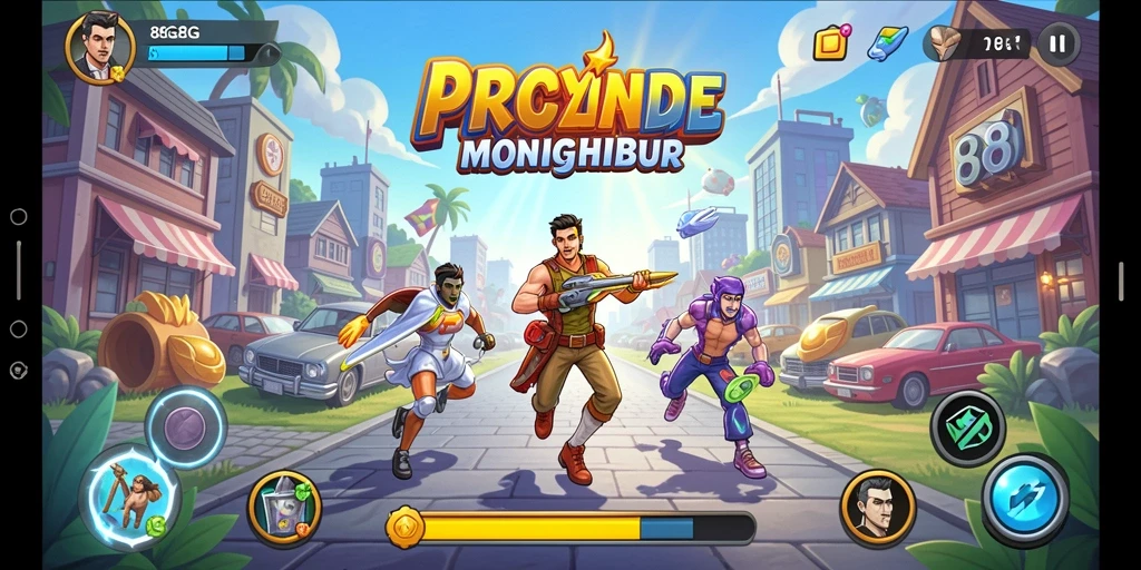 Tampilan gameplay menarik dari 8G8G dalam mode Arcade.