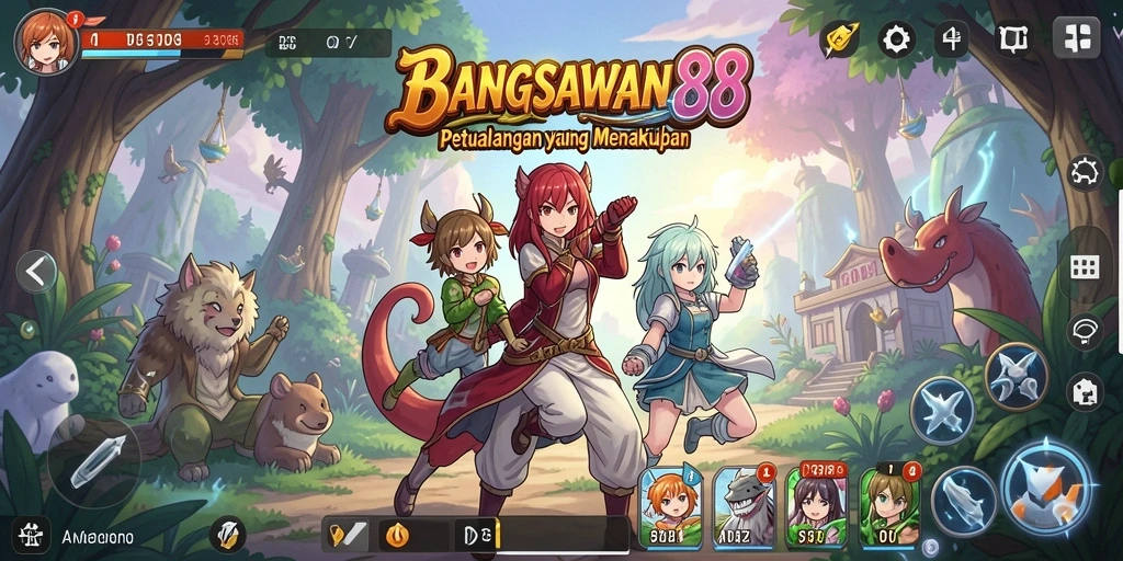 Gameplay BANGSAWAN88 yang menampilkan karakter anime menarik.