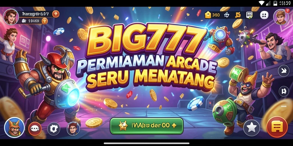 Tampilan gameplay seru dari game arcade BIG777 yang penuh warna.