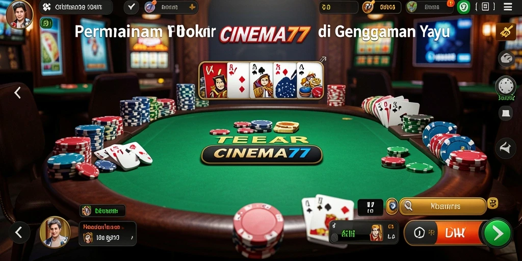 Tampilan menarik dari gameplay CINEMA77 Poker yang seru.