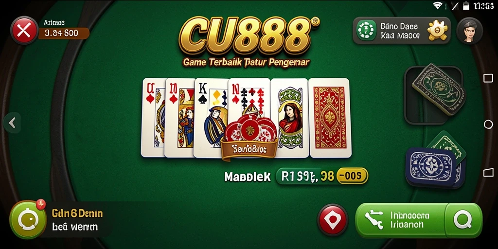 Screenshot utama CU888 menampilkan gameplay Domino yang seru.