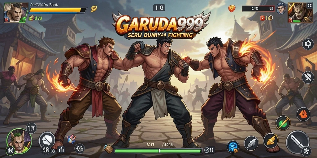 Tangkapan layar GARUDA999 menampilkan aksi pertarungan yang epik.