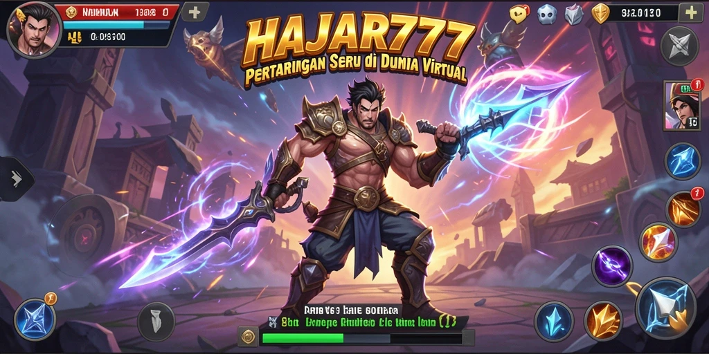Tampilan gameplay pertarungan aksi seru di HAJAR777.