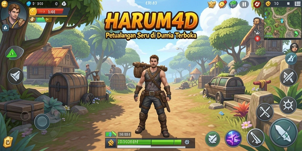 Screenshot gameplay <strong>HARUM4D</strong> menampilkan eksplorasi dunia terbuka yang luas.