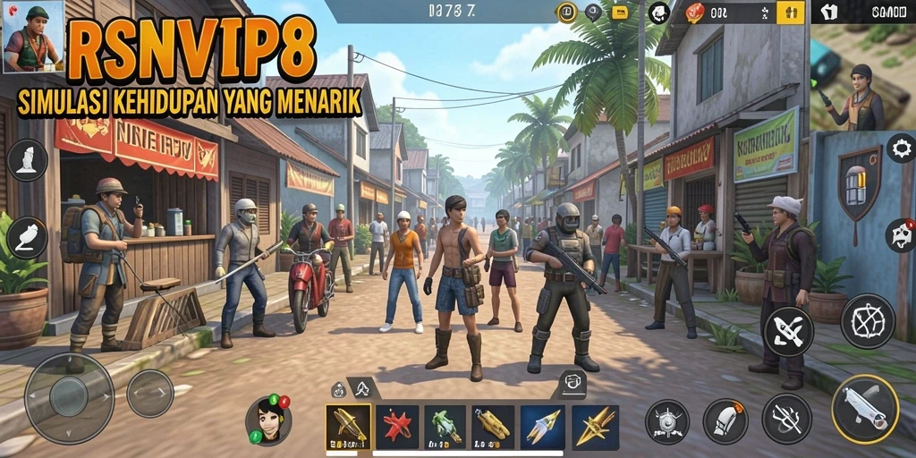 Tampilan gameplay menarik dari RSNVIP8 yang menggambarkan simulasi kehidupan.