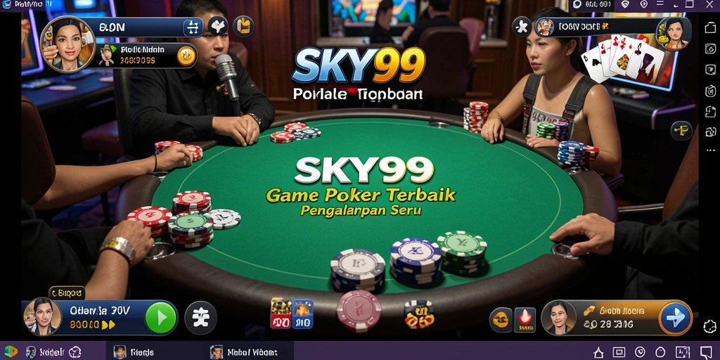 Tampilan gameplay seru di SKY99 saat bermain poker.