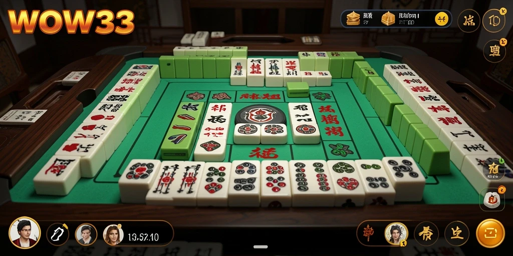 Tampilan gameplay menegangkan dalam permainan Mahjong WOW33.