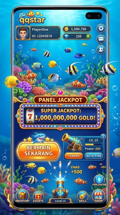 Cuplikan layar aplikasi qqstar dengan tampilan antarmuka yang menarik.